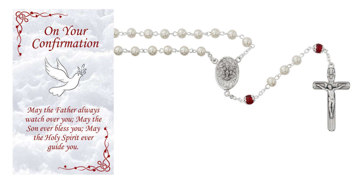 Confirmation Rosary with Prayer Card Set for Women