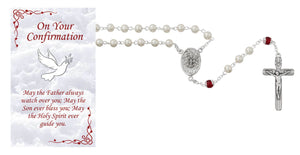 Confirmation Rosary with Prayer Card Set for Women