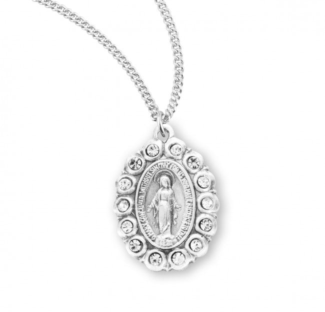 Crystal Bead Miraclous Medal for Women