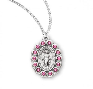 Crystal Bead Miraclous Medal for Women