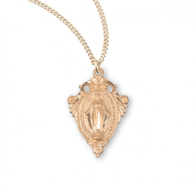 Fancy Floral Border Miraculous Medal for Women
