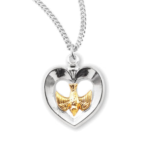 Heart and Dove Open Cut Necklace for Women