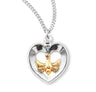 Heart and Dove Open Cut Necklace for Women