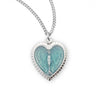 Heart Miraculous Medal Silver or Blue for Women