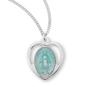 Open-Cut Heart Miraculous Medal for Women
