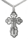 Saint Olga Orthodox Sterling Silver Cross Pendant - 2 sizes for Women
