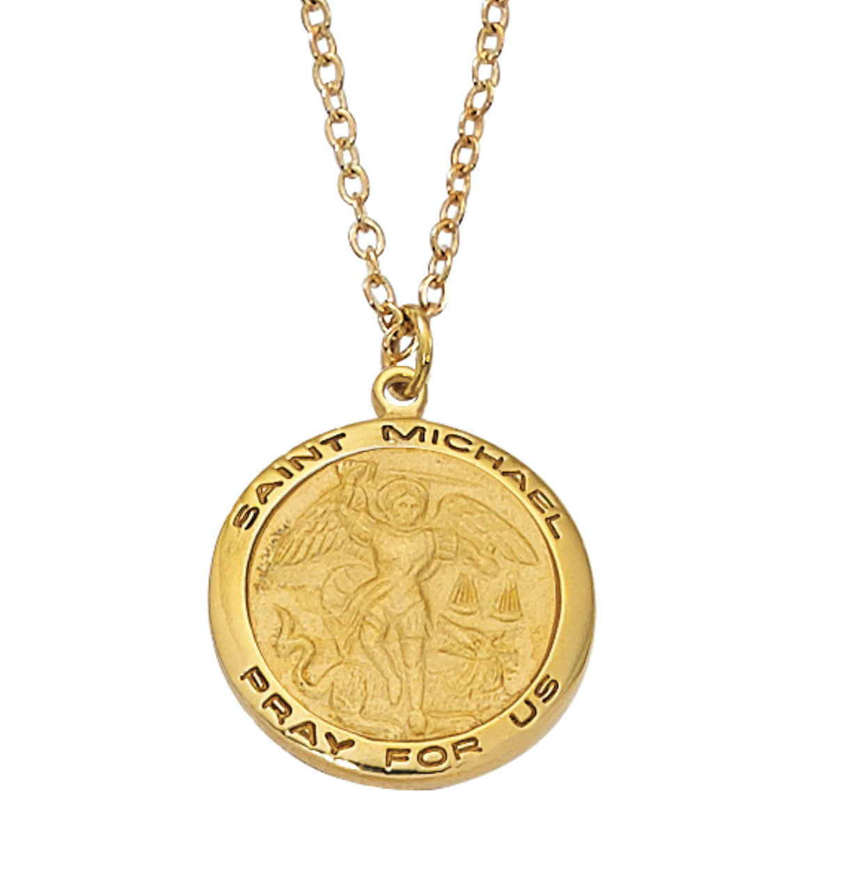 Saint Michael Medal Oval Goldtone for Women