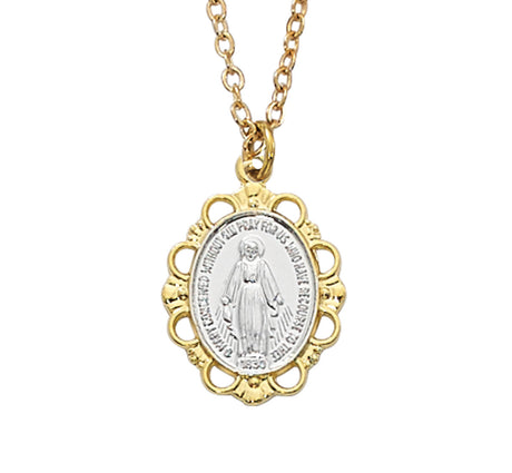 Scallop Edge Miraculous Medal Four Options for Women