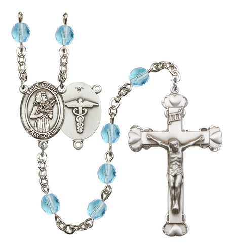 St. Agatha Nurse Birthstone Rosary for Women