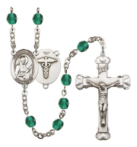 St. Camillus of Lellis Nurse Birthstone Rosary for Women