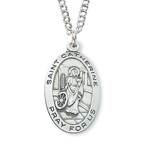 St. Catherine of Alexandria Medal Sterling Silver for Women