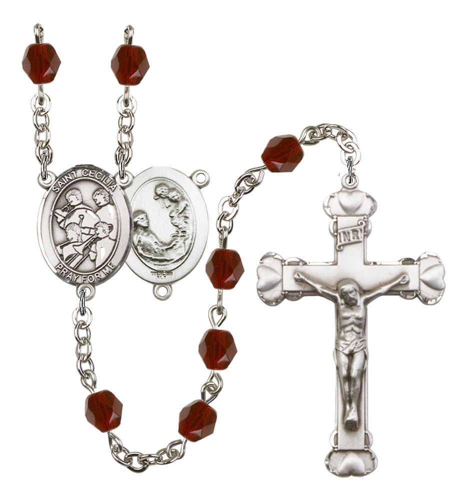 St. Cecilia Marching Band Birthstone Rosary for Women