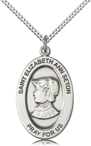 St. Elizabeth Ann Seton Oval Necklace for Women