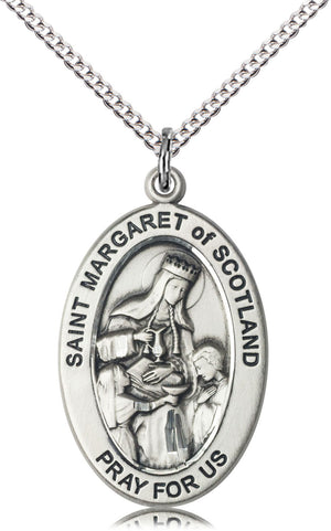 St. Margaret of Scotland Oval Necklace for Women