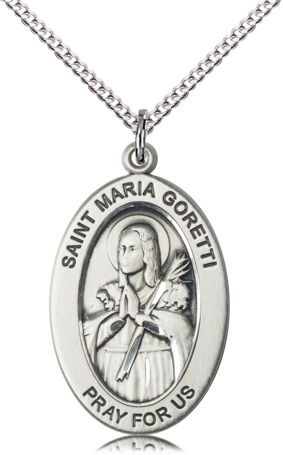 St. Maria Goretti Oval Necklace for Women