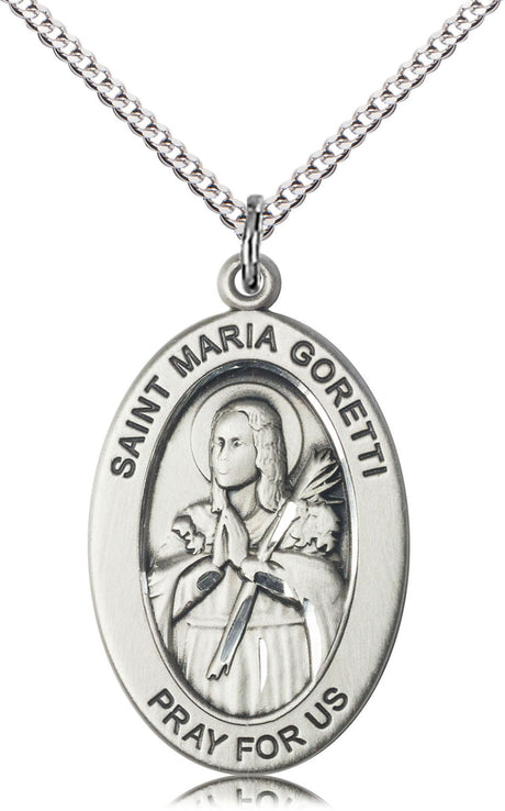 St. Maria Goretti Oval Necklace for Women