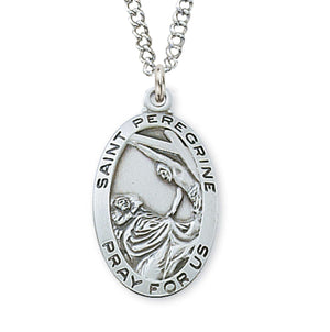 St. Peregrine Medal Sterling Silver for Women