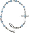 Silver Cross Bracelet 4mm Swarovski Crystal beads for Girls