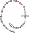 Silver Cross Bracelet 4mm Swarovski Crystal beads for Girls
