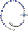 Silver Cross Bracelet 4mm Swarovski Crystal beads for Girls