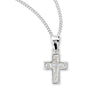 Small Cross Necklace with Cubic Zirconia, Sterling Silver