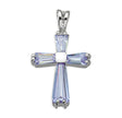 Light Amethyst Cubic Zirconia Cross Necklace, Sterling Silver