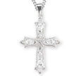 Extra Large Crystal Cubic Zirconia Chain Cross Necklace, Sterling Silver