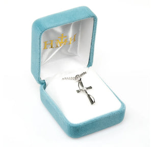 Sterling Silver Cubic Zirconia Cross Necklace