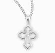 Large Single Set Crystal Cubic Zirconia Cross Necklace, Sterling Silver