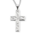 Crystal Cubic Zirconia Vine Cross Necklace, Sterling Silver