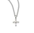 Small Cross Necklace with Settings, Sterling Silver