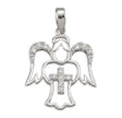 Guardian Angel Cross Necklace with and Accents, Sterling Silver