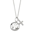 Child's Guardian Angel Medal and Cross Charm Necklace, Sterling Silver