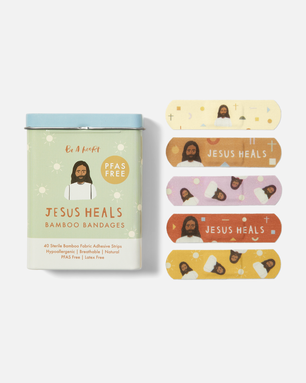 Jesus Heals Bamboo Bandages, Latex-Free & PFAS-Free, 40 Count