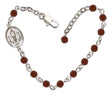 Chalice Beaded Bracelet - Silver Plate - January - Garnet