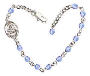 First Reconciliation Beaded Bracelet - Silver Plate - Light Sapphire