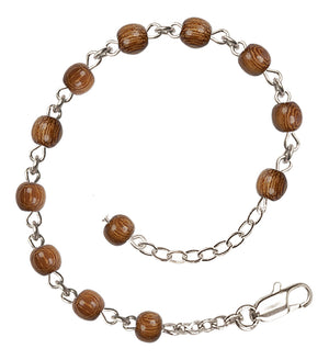 Wood Bead Bracelet B0940 - Sterling Silver