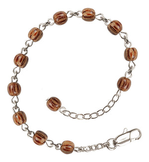 Wood Bead Bracelet B0941 - Sterling Silver