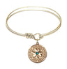 Shamrock Bangle Bracelet with Celtic Knot Border Charm