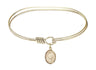 Smooth bangle bracelet with St. Teresa of Calcutta charm