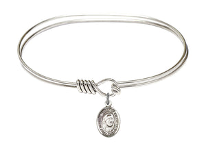 Smooth bangle bracelet with St. Teresa of Calcutta charm