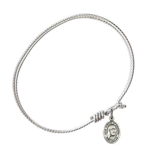 Cable bangle bracelet with St. Teresa of Calcutta charm