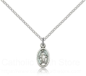 Miraculous Medal with Blue Center Charm