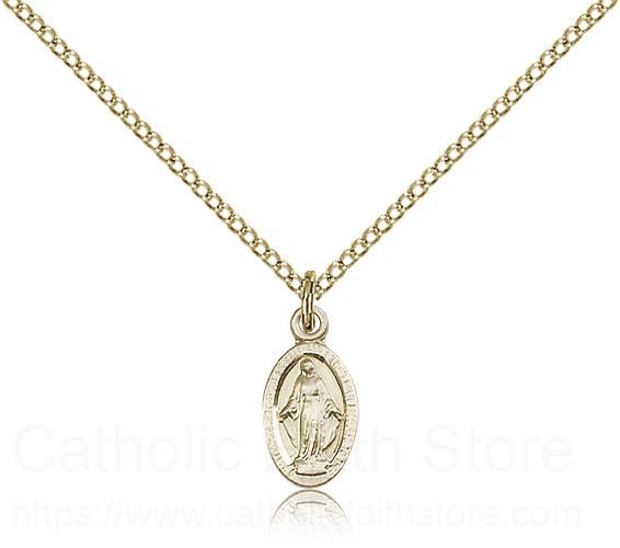 Miraculous Medal with Blue Center Charm