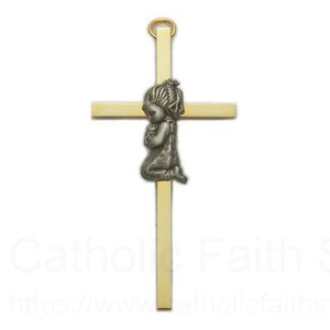 4' Brass Baptism Cross - Girl
