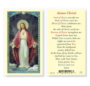 Anima Christi Laminated Prayer Card