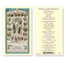 Mysteries of The Rosary Laminated Prayer Card