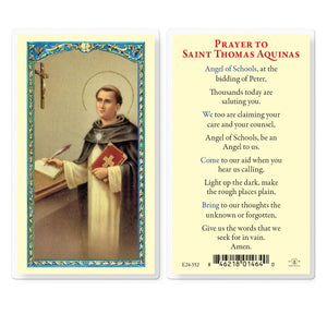 Prayer To St. Thomas Aquinas Laminated Prayer Card