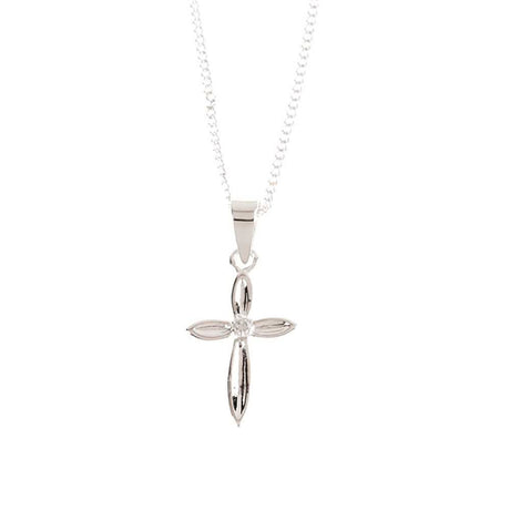 Baptized in Christ Cross Necklace, Silver Plated, 18-Inch Chain