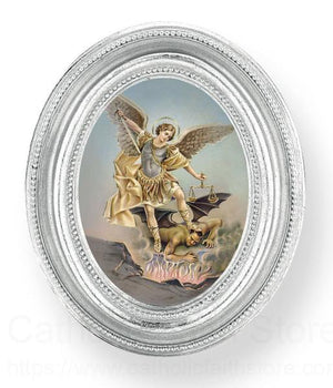 St. Michael Small 4.5 Inch Oval Framed Print